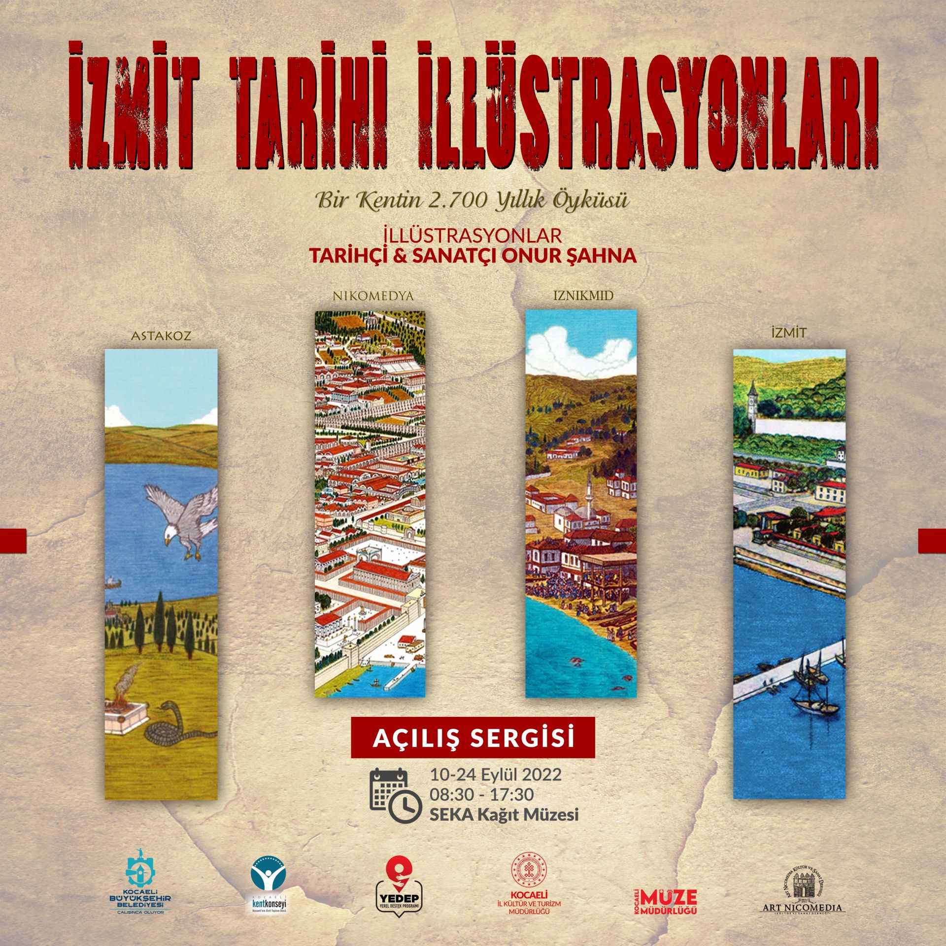 “İzmit Tarihi İllüstrasyonları” Sergisi, Onur Şahna.